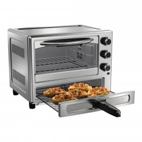 Oster Convection Oven with Dedicated Pizza Drawer, Stainless Steel (TSSTTVPZDS)