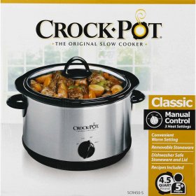 Crock-Pot 4.5 Quart Manual Slow Cooker SCR450-S Silver