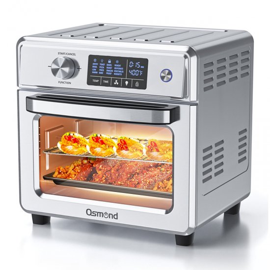 OSMOND 16 in 1 Air Fryer Oven, 22 QT Family Size Toaster Convection Oven with LCD Touch Screen, 360-Degree Air Circulation for Cooking Baking