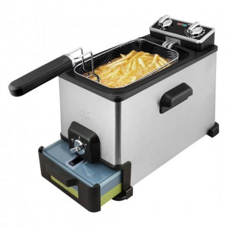 Kalorik 4.2 Quart Deep Fryer with Oil Filtration XL, Stainless Steel