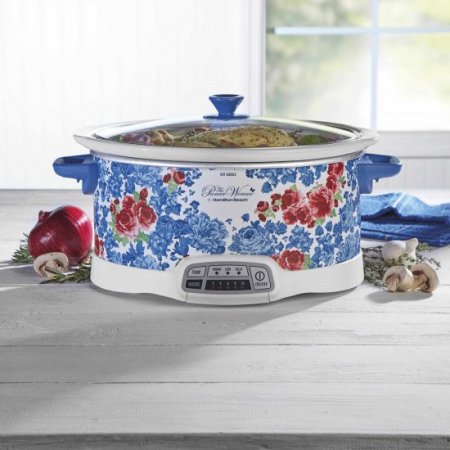 The Pioneer Woman Frontier Rose 7-Quart Programmable Slow Cooker