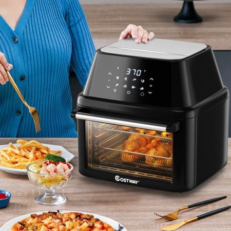 Costway 19 QT Multi-functional Air Fryer Oven 1800W Dehydrator Rotisserie w/ Accessories