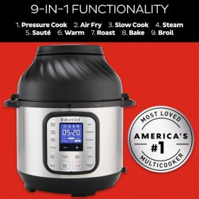 Instant Pot 6 Quart Duo Crisp + Air Fryer 9-in-1 Roast, Bake, Dehydrate, Slow Cook, Rice Cooker, and more