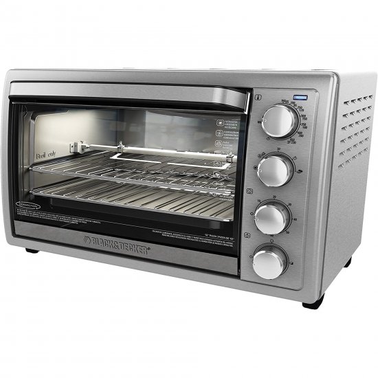 Black+Decker WCR-076 Rotisserie Toaster Oven, 9X13, Stainless Steel