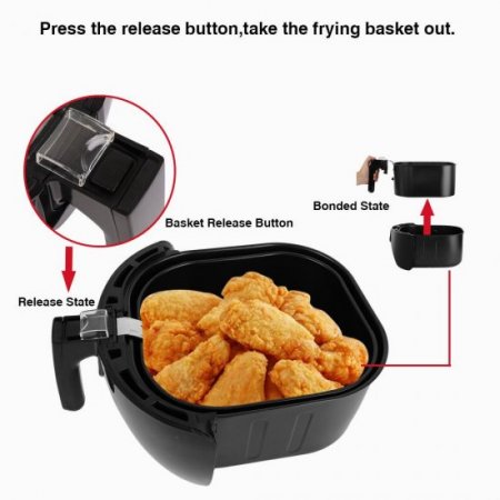 ZOKOP 5.6QT Capacity Air Fryer XL W/ LCD Screen and Non-Stick Coating 1800W