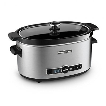 KitchenAid Refurbished 6-Quart Slow Cooker with Glass Lid | Stainless Steel (Renewed)