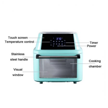 Ktaxon 16.91QT Air Fryer Oven Electric Rotisserie Oven with LED Digital Touchscreen Included 8 Accessories, Mint Green