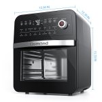 OSMOND 16-in-1 Air Fryer Toaster Oven | 12.6QT Multi-function Toaster Oven| Intelligent Oil-Free and Stainless Stee with LCD for Home Kictchen