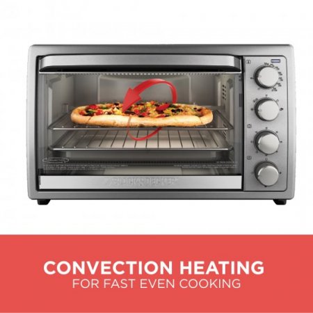 BLACK+DECKER Rotisserie Convection Countertop Toaster Oven, Stainless Steel, TO4314SSD