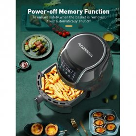 Rozmoz Air Fryer Oven 4.2QT, 7-in-1 Oil-Less Electric Air Fryer With LED Dispaly For French Fries, Drumsticks, Fish, Steak, Pizza, Cake, Shrimp RA50