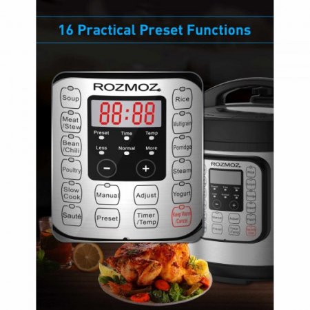 Rozmoz 11-In-1 Electric Pressure Cooker Instant LCD Digital Pressure Pot 6 Qt