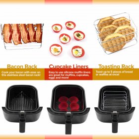 NuWave 6 Quart Brio Air Fryer Ultimate Gourmet and Breakfast Accessory Kit