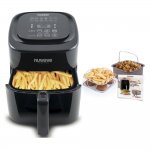 NuWave Brio Digital Air Fryer (6 qt, Black) with 2-piece Cooking Set (3 qt)