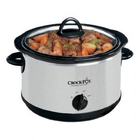 Crock-Pot SCR503-SP-SL 5-Quart Smudgeproof Round Manual Slow Cooker Silver