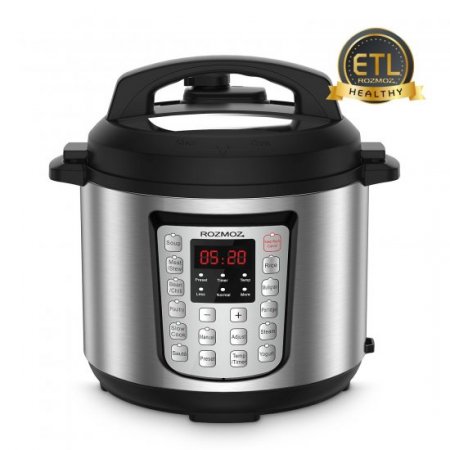 Rozmoz 6.2 Quart Instant Pot, 14-in-1 Electric Pressure Cooker, One-Touch Electric Pressure Pot with Digital Touchscreen