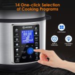 MOOSOO 10-in-1 Stainless Steel Electric Pressure Cooker 6qt Instant LCD Digital Pressure Pot, Yogurt Maker, Food Steamer, Slow Cooker, Rice Cooker & More