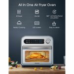 Stainless Steel Air Fryer Oven 10.6Qt 8 in 1 Electric Air Fryer Cooker with LED Digital Touchscreen, Air Fryer Cookbook-MA12