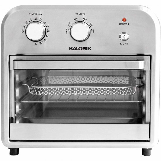 KALORIK 12 QUART AIR FRYER OVEN, BLACK/STAINLESS STEEL REFURBISHED