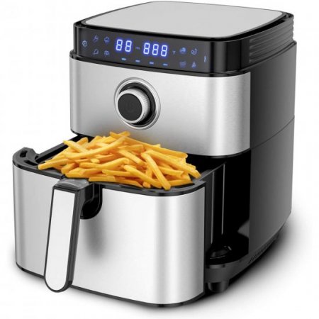 MOOSOO 8-in-1 Air Fryer Stainless Steel Air Fryer Cooker 5Qt Air Fryer Oven with Air Fryer Cooker