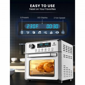 Moosoo 19Qt Air Fryer Oven, Stainless Steel Air Fryer, Healthy Toaster Oven, Family-Style Air Fryers with Air Fryer Cookbook