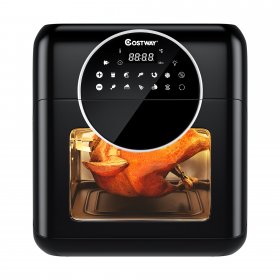 Costway 8-in-1 Air Fryer 10.6 Quart Digital Toaster Oven Rotisserie with Accessories
