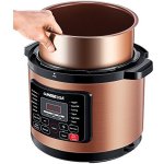 gowise usa 12-in-1 electric pressure cooker + 50 recipes for your pressure cooker book with measuring cup, stainless steel rack and basket, spoon (copper)