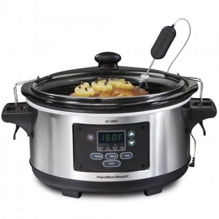 Hamilton Beach 33969 Set & Forget Digital 6 Qt Programmable Slow Cooker Crockpot