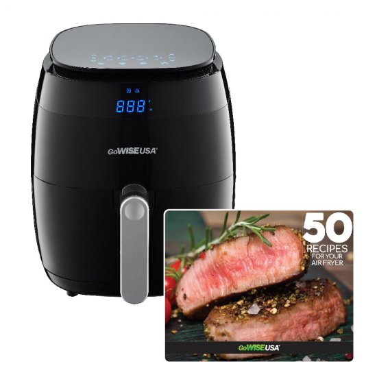 GoWISE USA 3.7-Quart 8-in-1 Touchscreen Air Fryer, Black