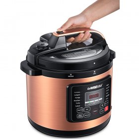 GoWISE USA 6-Quart 12-in-1 Electric Programmable Pressure Cooker, Copper