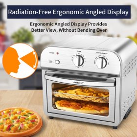 Air Fryer Toaster Oven, 10.5QT 4 Slice Convection Toaster Oven Countertop Oven, 6 Preset Function, 4 Extra Accessories Included, Digital Control, Stainless, Silver