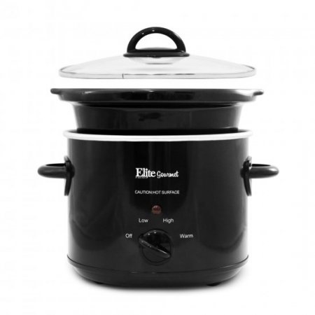 Elite Gourmet MST-350B 3-Quart Slow Cooker, Black