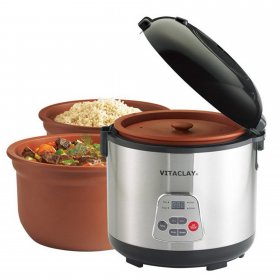VitaClayR 2-in-1 Rice Slow Cooker & Clay Insert - Round, 6-cup / 3.2-Quart