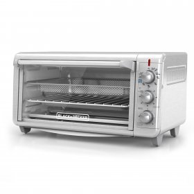BLACK+DECKER Extra Wide Crisp N Bake Air Fry Toaster Oven, Silver, TO3265XSSD