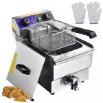 Yescom 11.7L 1500W Commercial Electric Deep Fryer Machine Countertop French Fry Restaurant Kitchen