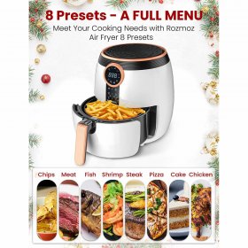 Rozmoz Air Fryer, 5.2QT Air Fryer Oven, 8-in-1 Electric Hot Air Fryers Oven Oilless Cooker with Digital LCD Screen, Temp/Time Control, Auto Shutoff & Overheat Protection, Nonstick Basket, 1500W