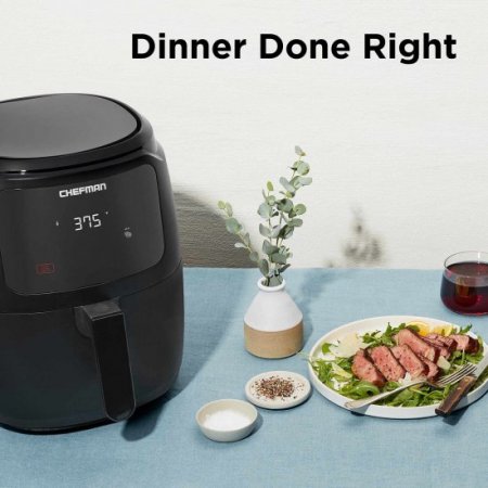 Chefman Digital Air Fryer, 5-Quart, Matte Black