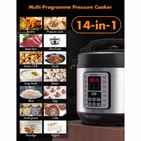 MOOSOO 14 One-Touch IMD Smart Touch Electric Pressure Cooker, 8 Quart Programmable Stainless Steel Pressure Pot DDAC3