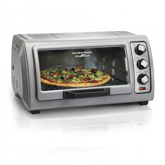 Hamilton Beach 31127 Easy Reach Toaster Oven with Roll-Top Door, Silver