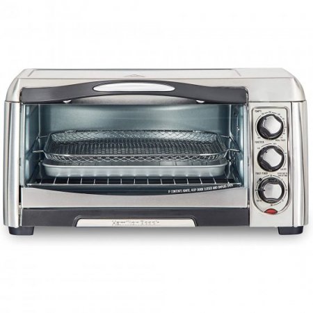 Hamilton Beach 31323 Sure-Crisp Air Fry Toaster Oven, 6 Slice Capacity, Stainless Steel (Renewed)