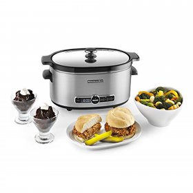 KitchenAid Refurbished 6-Quart Slow Cooker with Glass Lid | Stainless Steel (Renewed)