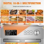 Geek Chef Air Fryer Toaster Oven 24QT 6 Slice Convection Toaster Oven Countertop Oven,Roast,Bake,Broil,Reheat,Rotisserie,Fry Oil-Free,Cooking Accessories Included,Digital Control,Stainless