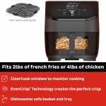 Instant Vortex Plus Air Fryer with ClearCook, 6 Quart, 6-in-1 Air Fry, Roast, Broil, Bake, Reheat, Dehydrate, Black