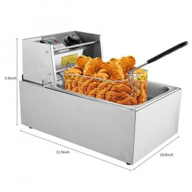 7.15L Deep Fryer 1700W Electric Deep Fryer with Removable Basket and Lid, Stainless-Steel Basket Electric Deep Fryer for Kitchen& Party Gathering
