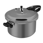 Barton Pressure Cooker Stovetop Ultra-Fast Cooker Pot Pressure Regulator 7.4 Quart Aluminum, Titanium Matte