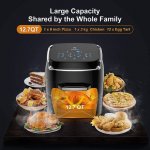 Moosoo Air Fryer With Dehydrator 12.7Qt Large Air Fryer Oven 8-In-1, 1700W Quick Healthy Oilless Air Frying With Overheating Protection & Digital LCD Display MA70