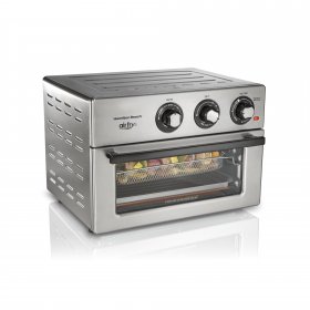 Hamilton Beach Air Fryer Countertop Toaster Oven, 6 Cooking Functions, Classic Silver Finish, 31225