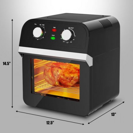 Costway 12.7QT Air Fryer Oven 1600W Rotisserie Dehydrator Convection Oven w/ Accessories