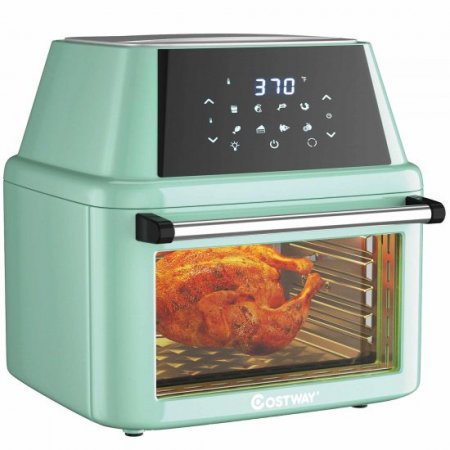 Costway 19 QT Multi-functional Air Fryer Oven Dehydrator Rotisserie w/Accessories Green