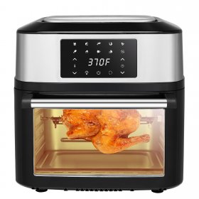Zokop 16.9 Quart 1800W Electric Air Fryer Oven & Oilless Cooker for Roasting, LED Digital Touchscreen with 8 Presets, Black