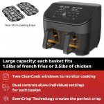 Instant Vortex Plus Dual Basket Air Fryer with ClearCook, 8 Quart, 8-in1 Air Fry, Roast, Broil, Bake, Reheat, Dehydrate, Black